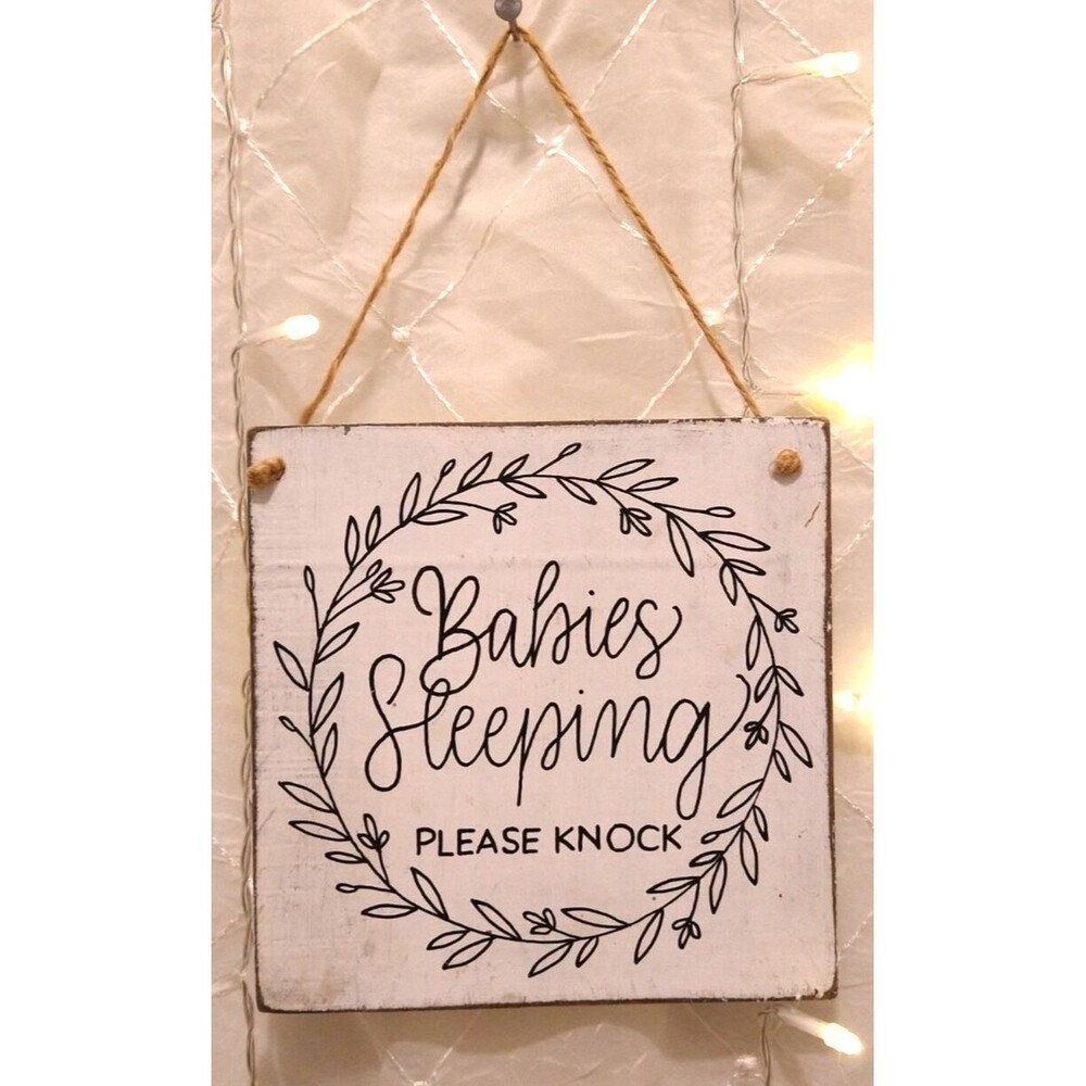 HOME DECOR BABIES SLEEPING WHITE DISTRESSED RUSTIC FARMHOUSE FRENCH COUNTRY